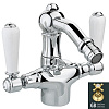 Картинка анонса товара «смеситель для биде nicolazzi p.m. blanc 1434gb78 ручка белая керамика, гальваническое золото»
