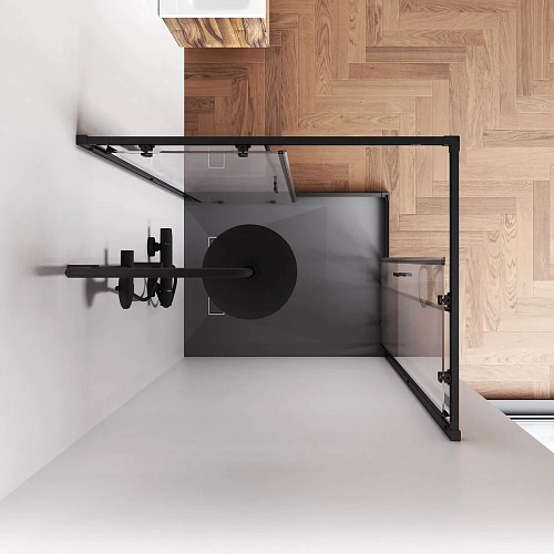 Душевой уголок AM.PM Gem W90G-403-100280-BT 100x80 черный матовый, стекло прозрачное Душевой уголок AM.PM Gem W90G-403-100280-BT 100x80 черный матовый, стекло прозрачное