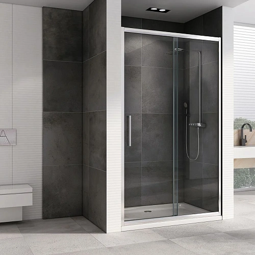 Душевая дверь ABBER Schwarzer Diamant AG30100H 100 см универсальная, профиль хром, стекло прозрачное Душевая дверь ABBER Schwarzer Diamant AG30100H 100 см универсальная, профиль хром, стекло прозрачное