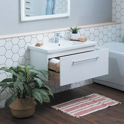 Тумба под раковину DREJA BIG INN, 65 см, подвесная, 1 ящик + выдвижной внутренний ящик, белый глянец 77.0201W Тумба под раковину DREJA BIG INN, 65 см, подвесная, 1 ящик + выдвижной внутренний ящик, белый глянец 77.0201W