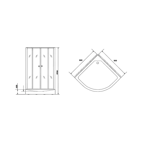 Душевой уголок Parly Z9111 с поддоном 90х90х193 Душевой уголок Parly Z9111 с поддоном 90х90х193