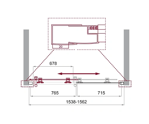 Душевая дверь BelBagno UNO-195-BF-1-155-P-Cr Душевая дверь BelBagno UNO-195-BF-1-155-P-Cr