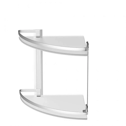 Полка AM.PM Sense L A7456200 двухуровневая, угловая, стеклянная, алюминий Полка AM.PM Sense L A7456200 двухуровневая, угловая, стеклянная, алюминий