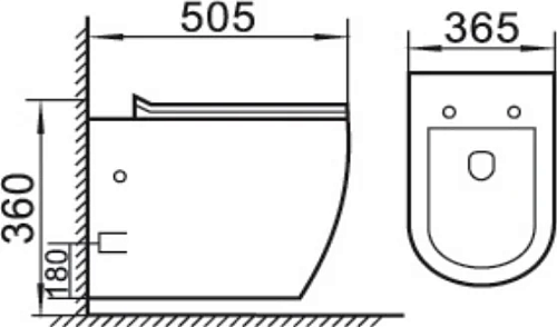 Унитаз подвесной Boheme NERO 961 с крышкой ультра слим и микролифтом Унитаз подвесной Boheme NERO 961 с крышкой ультра слим и микролифтом