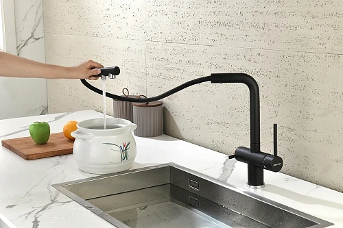 Смеситель для кухни Paulmark SERPENTINE черный Se213222-BLM Смеситель для кухни Paulmark SERPENTINE черный Se213222-BLM