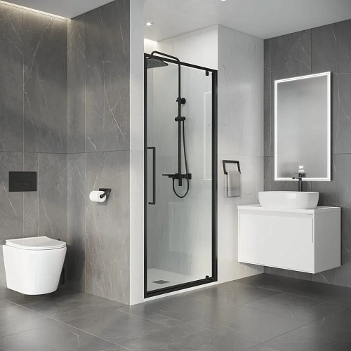 Душевая дверь Niagara Nova NG-35-9AGR (90х195) распашная, графит, стекло прозрачное Душевая дверь Niagara Nova NG-35-9AGR (90х195) распашная, графит, стекло прозрачное