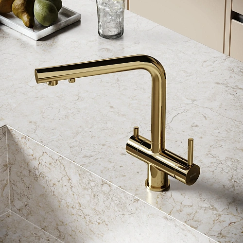 Смеситель для кухни SANCOS Foster SC4014ZG с возможностью подключения фильтра, полированное золото Смеситель для кухни SANCOS Foster SC4014ZG с возможностью подключения фильтра, полированное золото