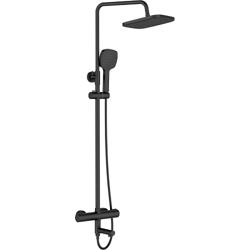 Душевая система Orange Thermo T02S4-911b термостат с изливом, черный матовый Душевая система Orange Thermo T02S4-911b термостат с изливом, черный матовый