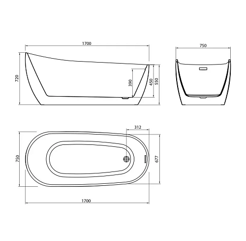 Ванна отдельностоящая GROSSMAN Galaxy GR-1403M Galaxy (170x75x72) Ванна отдельностоящая GROSSMAN Galaxy GR-1403M Galaxy (170x75x72)