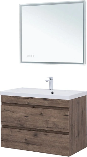 Тумба под раковину Aquanet Нота New 90 дуб веллингтон табак 00334193 подвесная Тумба под раковину Aquanet Нота New 90 дуб веллингтон табак 00334193 подвесная