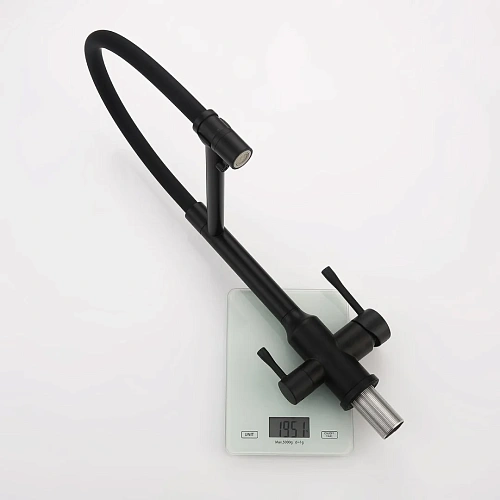 Смеситель для кухни Raglo R81.63.06 с гибким изливом с подключением к фильтру, черный Смеситель для кухни Raglo R81.63.06 с гибким изливом с подключением к фильтру, черный