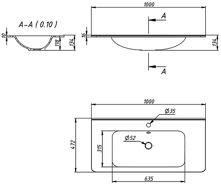 Раковина Vincea VCB-2VP100W белая Раковина Vincea VCB-2VP100W белая