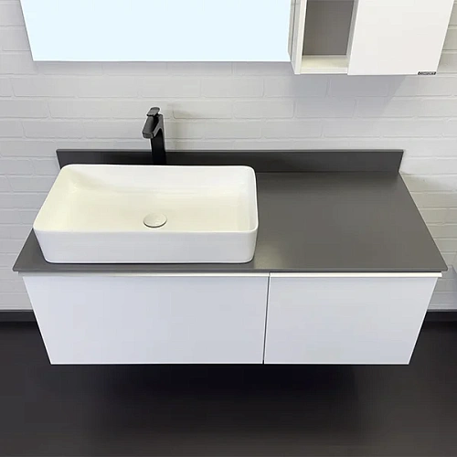 Тумба с раковиной Comforty Милан-120 00-00014697 белая с графитовой столешницей и раковиной Comforty 78189 Тумба с раковиной Comforty Милан-120 00-00014697 белая с графитовой столешницей и раковиной Comforty 78189