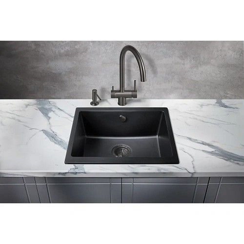 Кухонная мойка Milacio Leon 55 Cuarzo (MC.77081), черный матовый Кухонная мойка Milacio Leon 55 Cuarzo (MC.77081), черный матовый