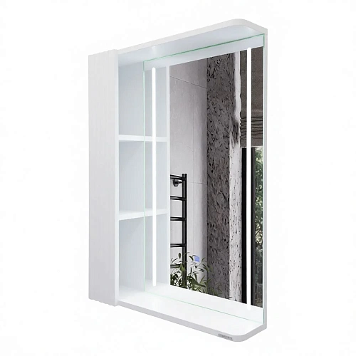 Зеркальный шкаф Comforty Ангара-60 00-00020667 белый матовый с LED подсветкой Зеркальный шкаф Comforty Ангара-60 00-00020667 белый матовый с LED подсветкой