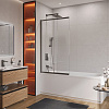 Картинка анонса товара «шторка на ванну cezares slider-fix-vf-11-90/150-c-gm с фиксированным креплением одной створки цвет профиля оружейная сталь стекло прозрачное»