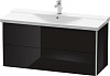 Картинка анонса товара «тумба под раковину duravit xsquare xs418304040 подвесная 121 см черный глянцевый»