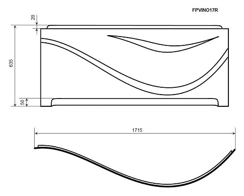 Экран для ванны фронтальный Timo FPVINO17R 170 см Экран для ванны фронтальный Timo FPVINO17R 170 см
