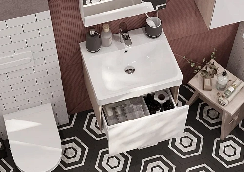 Тумба под раковину Aquaton Асти 55 белый глянец 1A263101AXD70 Тумба под раковину Aquaton Асти 55 белый глянец 1A263101AXD70