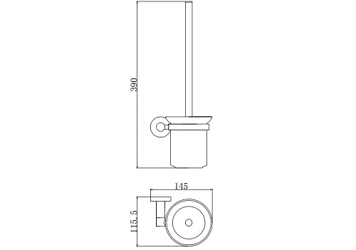 Ершик для унитаза Aquatek ВЕГА AQ4010MB черный матовый, стекло матовое белое Ершик для унитаза Aquatek ВЕГА AQ4010MB черный матовый, стекло матовое белое