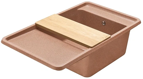 Кухонная мойка Aquaton Беллис 87 1A724832BS270 из литого мрамора,терракот Кухонная мойка Aquaton Беллис 87 1A724832BS270 из литого мрамора,терракот