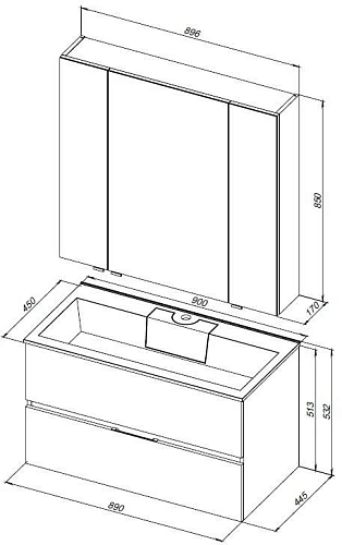 Тумба под раковину Aquanet Алвита 90 белый 00235340 Тумба под раковину Aquanet Алвита 90 белый 00235340