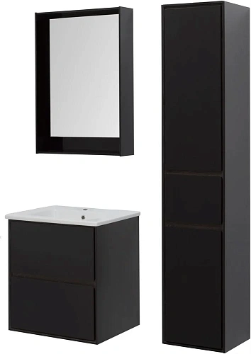 Тумба под раковину Aquanet Милан 60 черный глянец 00269306 Тумба под раковину Aquanet Милан 60 черный глянец 00269306