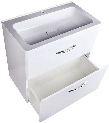Тумба под раковину Style Line Каре 80 (2 ящ.) Люкс белая, PLUS СС-00002267 Тумба под раковину Style Line Каре 80 (2 ящ.) Люкс белая, PLUS СС-00002267