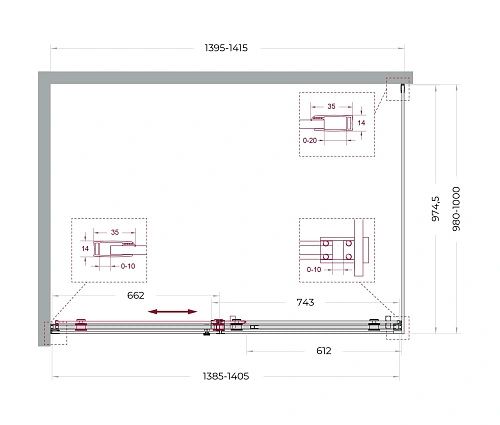 Душевой уголок BelBagno SOFT_CLOSE-2-AH-1-140/100-C-GM 140x100 см, профиль оружейная сталь, стекло прозрачное Душевой уголок BelBagno SOFT_CLOSE-2-AH-1-140/100-C-GM 140x100 см, профиль оружейная сталь, стекло прозрачное