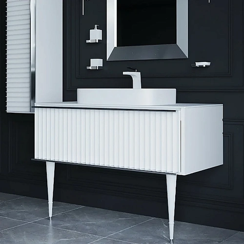 Тумба под раковину Armadi Art Canale 80 843-080-WCR белая + хром Тумба под раковину Armadi Art Canale 80 843-080-WCR белая + хром