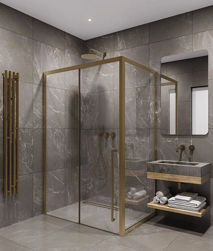 Душевой уголок Timo (T55R+T63) TDSS-150/17C-8R, раздвижная дверь 1500x2000, профиль золото матовое, торцевое стекло TSS-1000/17C-8 1000x2000 Душевой уголок Timo (T55R+T63) TDSS-150/17C-8R, раздвижная дверь 1500x2000, профиль золото матовое, торцевое стекло TSS-1000/17C-8 1000x2000