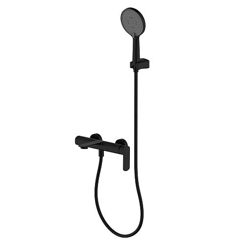 Смеситель для ванны AQUAme Monza AQM6312MB с душевым набором, 3 режима, Черный матовый Смеситель для ванны AQUAme Monza AQM6312MB с душевым набором, 3 режима, Черный матовый