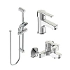 Комплект смесителей Vidima UNO Uno Short BA376AA (BA234AA+BA322AA+BA187AA) с душевым гарнитуром