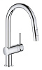 Картинка анонса товара «смеситель для кухни grohe minta с выдвижным изливом, хром (32321002)»