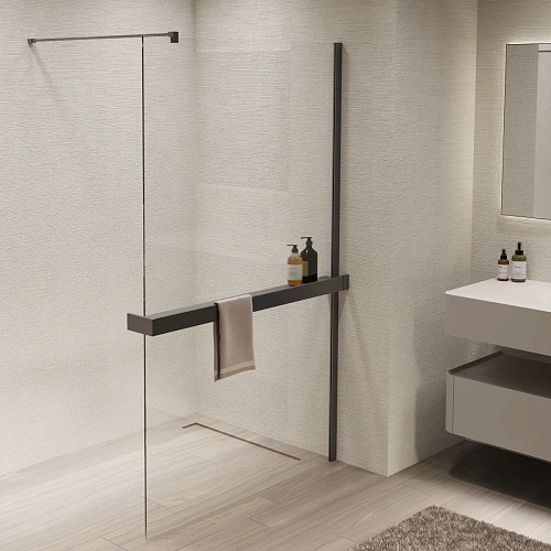 Душевая перегородка Vincea Walk-In VSW-1HR900CLGM 900x2000 вороненая сталь, стекло прозрачное Душевая перегородка Vincea Walk-In VSW-1HR900CLGM 900x2000 вороненая сталь, стекло прозрачное