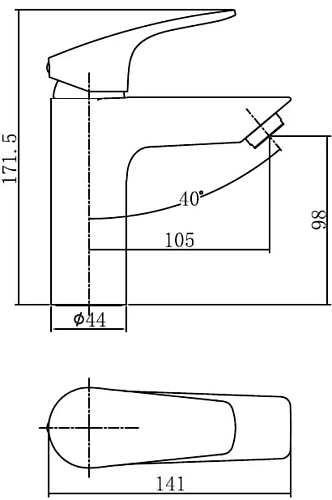 Смеситель для раковины Aquanet Static Black AF330-10B Смеситель для раковины Aquanet Static Black AF330-10B