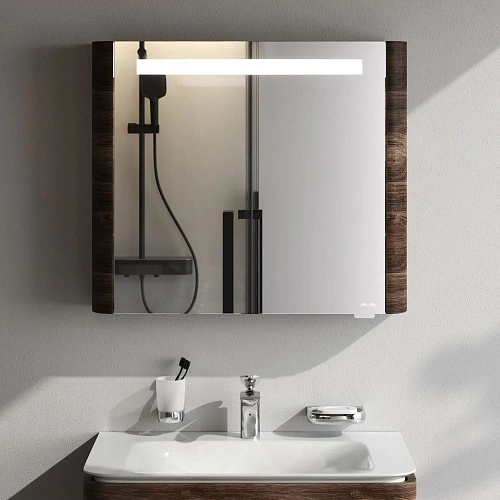 Зеркальный шкаф AM.PM Sensation M30MCR0801NF правый, 80 см, с подсветкой, орех Зеркальный шкаф AM.PM Sensation M30MCR0801NF правый, 80 см, с подсветкой, орех