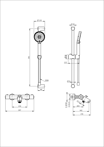 Смеситель для ванны Wonzon & Woghand с термостатом, брашированное золото (WW-C2002-A-BG) Смеситель для ванны Wonzon & Woghand с термостатом, брашированное золото (WW-C2002-A-BG)