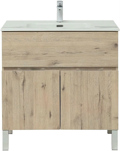 Тумба под раковину Aquanet Алвита New 80 1 ящик, 2 дверцы, дуб веллингтон белый 00277553 Тумба под раковину Aquanet Алвита New 80 1 ящик, 2 дверцы, дуб веллингтон белый 00277553