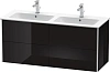 Тумба под раковину Duravit XSquare XS417504040 подвесная 128 см черный глянцевый