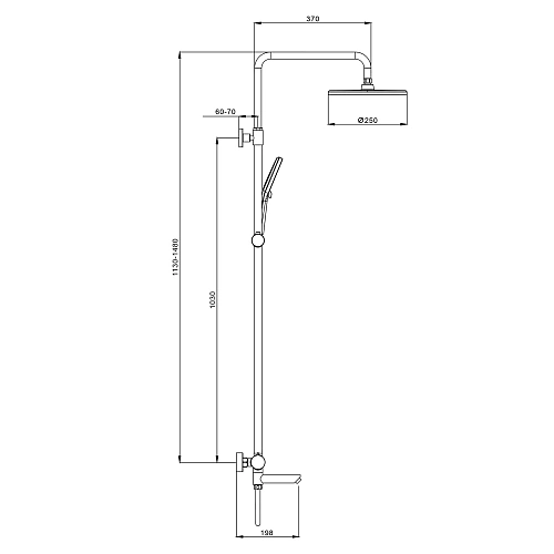 Душевая система Splenka S223.24.05, сатин Душевая система Splenka S223.24.05, сатин