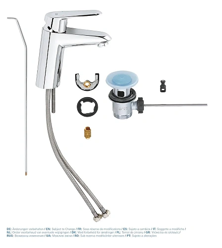 Смеситель для раковины GROHE Eurodisc Cosmopolitan с донным клапаном и низким изливом, хром (3319000 33190002 Смеситель для раковины GROHE Eurodisc Cosmopolitan с донным клапаном и низким изливом, хром (3319000 33190002