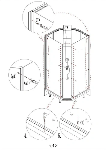 Душевая кабина Taliente с гидромассажем, 100x100x220см, четверть круга, профиль черный, прозрозрачно TA-100CB Душевая кабина Taliente с гидромассажем, 100x100x220см, четверть круга, профиль черный, прозрозрачно TA-100CB