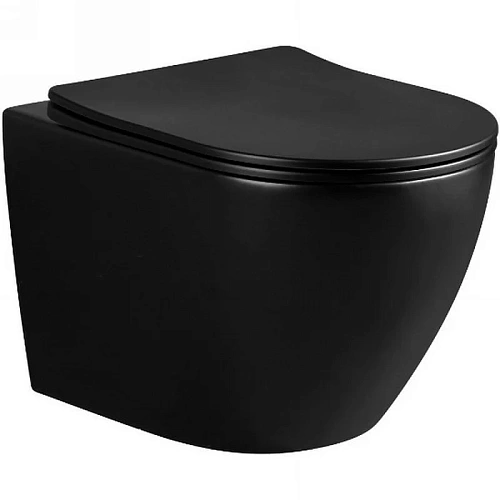 Унитаз подвесной Ceruttispa TICINO Aria MB CT8918 безободковый черный матовый, сиденье микролифт Унитаз подвесной Ceruttispa TICINO Aria MB CT8918 безободковый черный матовый, сиденье микролифт