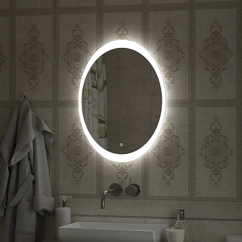 Зеркало DIWO Ярославль 57 с подсветкой, овальное, сенсорный выключатель, в современном стиле 543688 Зеркало DIWO Ярославль 57 с подсветкой, овальное, сенсорный выключатель, в современном стиле 543688