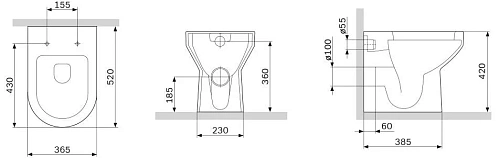 Унитаз приставной AM.PM Spirit 2.0 C701438WH без сиденья Унитаз приставной AM.PM Spirit 2.0 C701438WH без сиденья