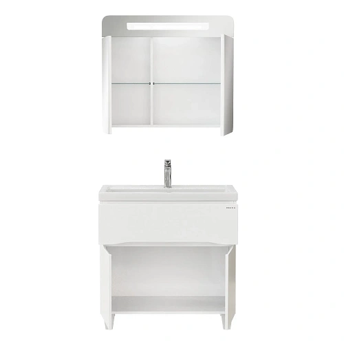 Тумба под раковину Onika Стрим 80 см 108059 напольная, белая (для Фостер 80) Тумба под раковину Onika Стрим 80 см 108059 напольная, белая (для Фостер 80)