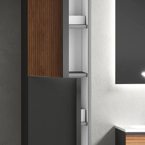 Шкаф-пенал Sancos Delta PDL35GR подвесной дуб красный/графит, 350х300х1600 мм Шкаф-пенал Sancos Delta PDL35GR подвесной дуб красный/графит, 350х300х1600 мм