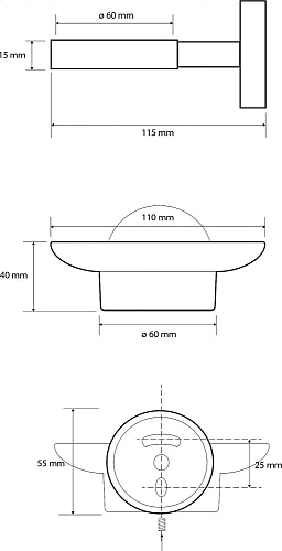 Мыльница Bemeta DARK 104108040 Мыльница Bemeta DARK 104108040