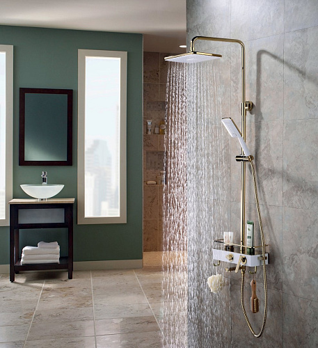 Душевая система Lemark Mista LM6462WG, белый/золото Душевая система Lemark Mista LM6462WG, белый/золото